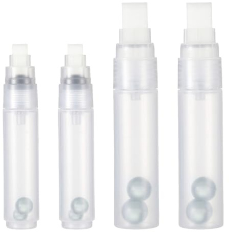 Empty Refillable Paint Markers, 4 Pack Graffiti Pens with Flat Brush Tip
