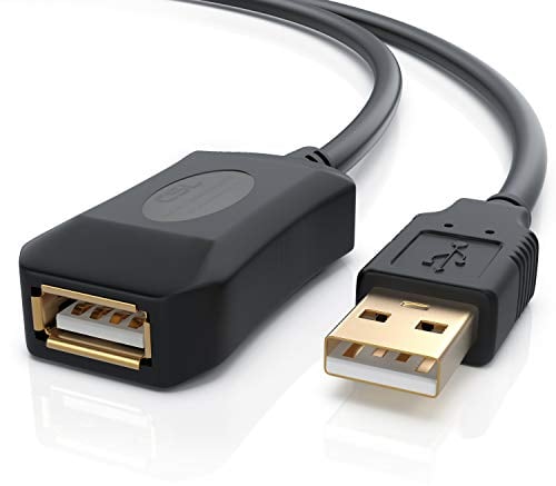 CSL - 10m Meter USB 2.0 Repeater- Verlängerungskabel Extension Cable aktiv mit Signalverstärkung - Signalverstärker Repeater - erweiterbar - vergoldete Kontakte - schwarz