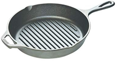 Lodge Grillpfanne aus Gusseisen, 26,4 cm, Schwarz