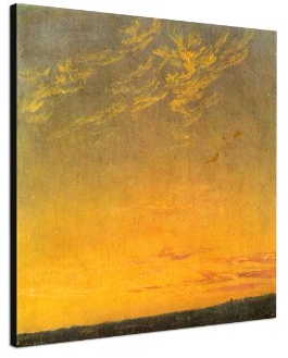 Caspar_David_Friedrich_-_Abend_(1824)_60x60cm_Wandbild Kunstdruck auf Leinwand vom Originalgemälde Alte Meister - 14. bis 18. Jahrhundert Meisterwerke der Zeitgeschichte