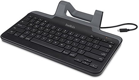 Belkin Wired Keyboard Stand for Apple iPad - Compatible With iPad Pro, Mini & Air Models w/Lightning Port - Full Size Keycaps