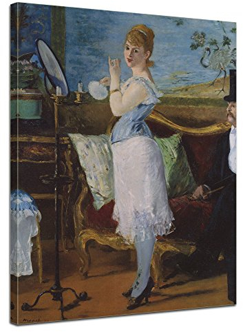 Bilderdepot24 Bild auf Leinwand | Édouard Manet Nana in 90x120 cm als Wandbild | Wand-deko Dekoration Wohnung alte Meister | 180146-90x120