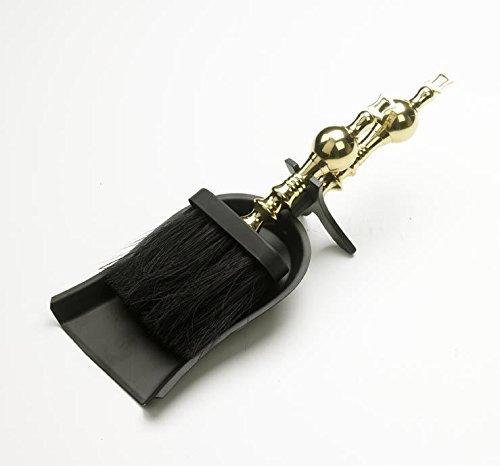 Black and Brass Brush And Pan Set