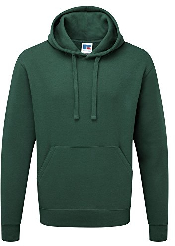Russell Mens Authentic Hooded Sweatshirt / Hoodie (L) (Bottle Green)