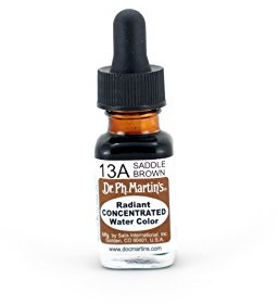 Dr. Ph. Martin's Radiant Concentrated Water Color, 0.5 oz, Saddle Brown (13A)