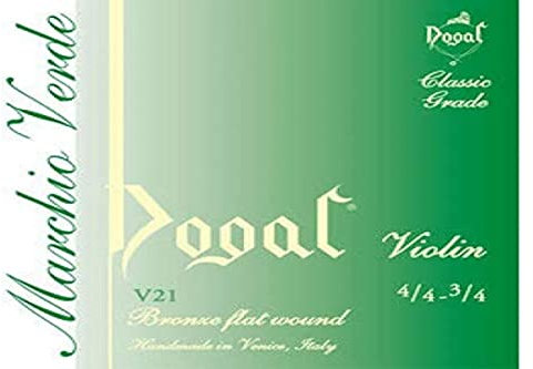 Dogal® »V21 VIOLIN SET MARCHIO VERDE 4/4-3/4 BRONZE« Corde per Violino - Bronze Flat Wound