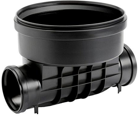 KG Abwasserschacht schwarz DN400 Schachtboden 1x110/1x110 Kontrollschacht
