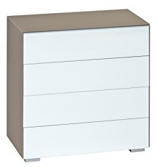 MAJA Möbel Best 7212 Kommode, Abmessungen (BxHxT): 80,20 x 79,40 x 46,20 cm, Glas Sand matt-weißglas matt, 20 x 46,20 x 79,40 cm