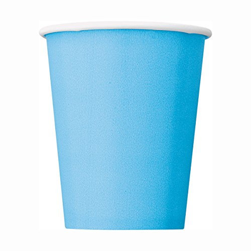 Unique- Solid Vasos de Papel, Color azul claro, 14 unidad (paquete de 1) (30903)