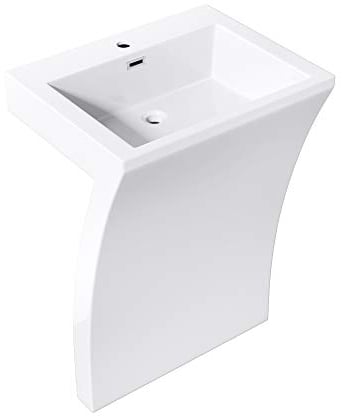 Mai & Mai Standwaschbecken Eckig Design Standwaschtisch Col07 Weiss Gussmarmor Design Waschplatz Waschsäule Standsäule