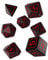 Schwarz-Rot Runen Würfel Set