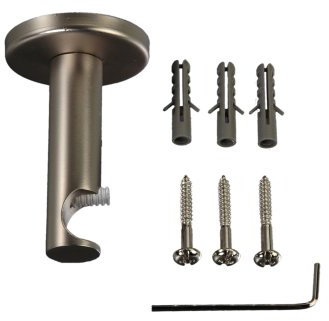 Liedeco Träger für Gardinenstangen 6,5 cm einläufig Landhaus, ø 16 mm, 1 Stk chrom-matt