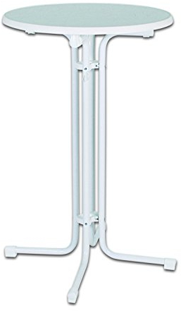 Keine Marke 01603317KH Stehtisch 80 cm Weiss/Marmor