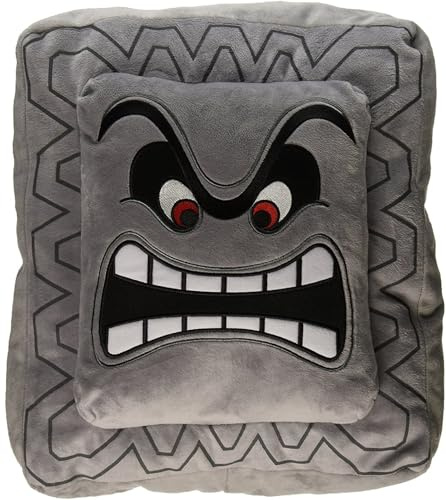 Nintendo, 1261 offizielles Super Mario Thwomp Polster / Kissenplüsch, 30,5 cm