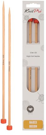 KnitPro Basix Beech Single Pointed Needles 14 (35cm) | 5.00mm