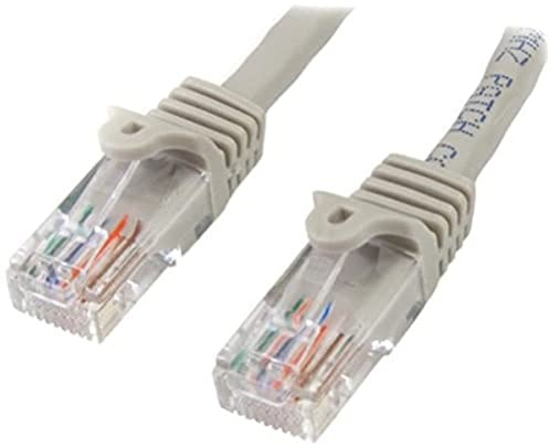 StarTech.com 2 m Gray Cat5e Snagless RJ45 UTP Patch Cable - 2m Patch Cord - Ethernet Patch Cable - RJ45 Male to Male Cat 5e Cable (45PAT2MGR), Grey