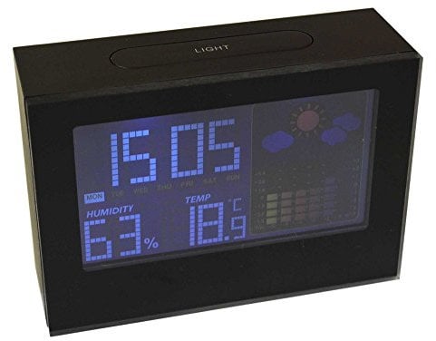 The Block Clock LCD Digital Alarm and Weather Information Battery or Mains