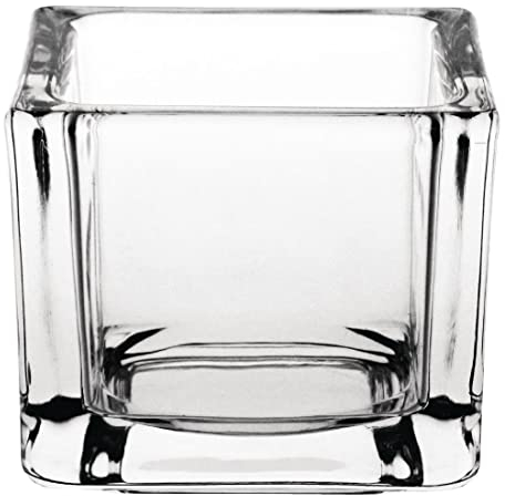 Olympia gm224 portavelas de cristal, cuadrado, claro (Pack de 6)