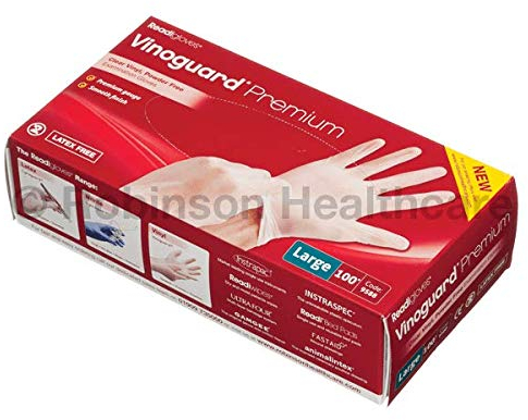 Robinson Healthcare 9586 Vinoguard Premium Vinyl Gloves, Small