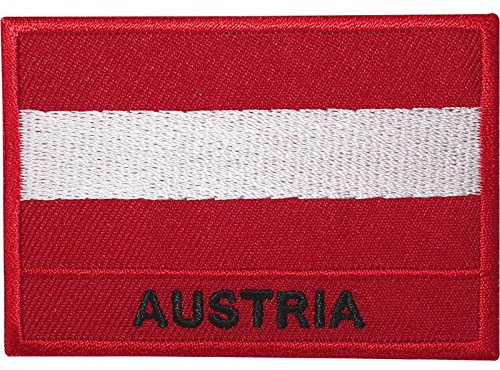 Aufnäher mit Österreichischer Flagge, bestickt, zum Aufbügeln oder Aufnähen