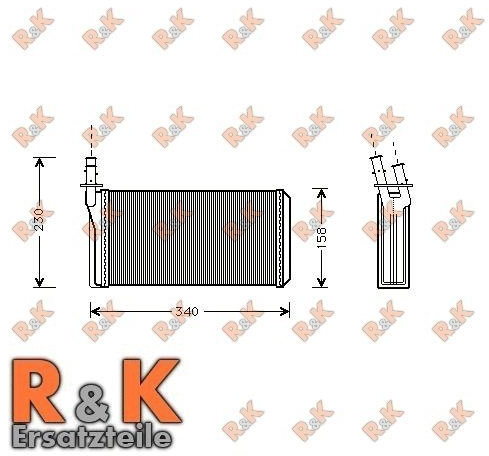 PRASCO LC6074 Wärmetauscher Innenraumheizung Kompatibel mit ALFA ROMEO 166 936 46721527 AA410H001 60815099