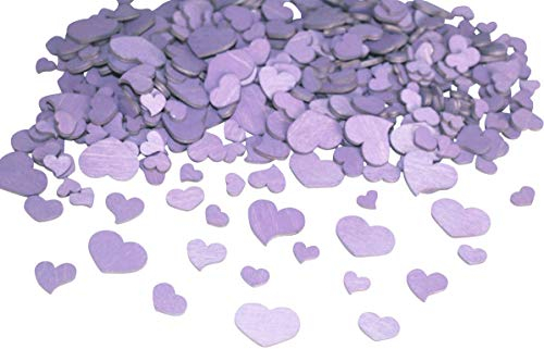 300 STK Holz Herzen lila Naturdeko Hochzeit Tischschmuck Streuteile Holzherzen Flieder violett Lilac Holz Herz Dekoherzen Tischdekoration Streudeko Basteln Liebe Muttertag