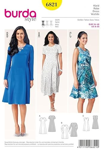 Burda Style Sewing Pattern B6821 Misses' Dresses