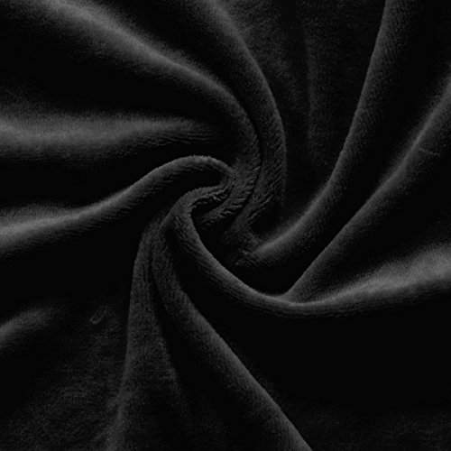 STOFFKONTOR Nicki Baumwollstoff Stoff – kuschelweicher Wohlfühlstoff, Kinderstoff - Meterware, Farbe Schwarz – zum Nähen von Kinderkleidung, Hausanzügen, Kissen uvm.
