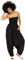 likemary Pantaloni da donna in cotone stile harem, tuta jumpsuit estiva 2 in 1 con top integrato, vestito elegante per l'estate Nero