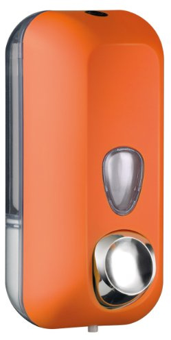 Mar Plast A71401AR Flüssigseifenspender mit Füllung, 0.55L, Orange 'Soft-Touch'/ Transparent, 228 x 90 x 102 mm