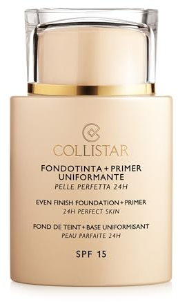 Collistar Foundation + Primer, 2 in 1 wasserfeste Foundation, cremige Textur mit gleichmäßiger Wirkung, hohe Deckkraft, für alle Hauttypen, 35 ml, N. 5 Ambra (Verpackung kann abweichen)