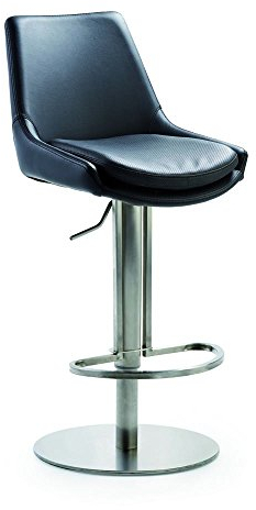 Mayer Bar-und Tresenhocker, Edelstahl, Schwarz, One Size