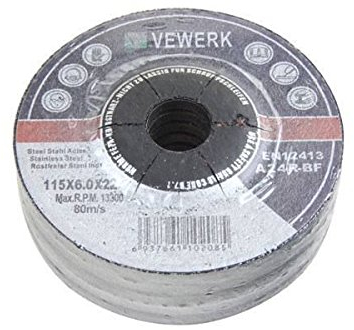 Vewerk von Bergen 4 1/5,1 cm Schruppscheibe Metall 115 mm x 6 mm x 22,2 mm 5er-Pack B8015