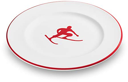 GMUNDNER KERAMIK Dessertteller Gourmet Durchmesser: 22 cm rubinroter Toni Geschirr, handgemacht in Österreich