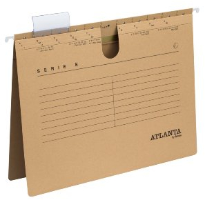 Atlanta Serie E Hängehefter A4 kaufmännische Heftung, Jalema 2655814700, Haengemappe für Akten, Hängetache, Hängeregister, 25er Packung, naturbraun