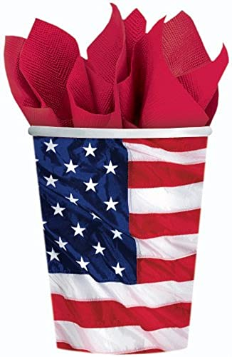8 USA PAPPBECHER Amerika Deko 0,26 l Dekoration Becher