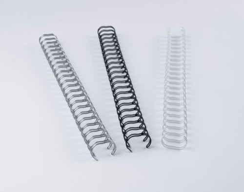 Renz One Pitch Drahtkamm-Bindeelemente in 2:1 Teilung, 23 Schlaufen, Durchmesser 9.5 mm, 3/8 Zoll, silber/matt