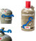 Bluecraft 5 kg Gas-Flasche Propangas Neu, ungefüllt, leer, für Gasgrill, Gaskocher inkl. CAGO Gasregler-Löser mit Magnet