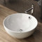 Waschbecken24 | Premium Waschbecken mit Lotus-Effekt für das Badezimmer und Gäste-WC (38x38x16cm, Weiß / A87)