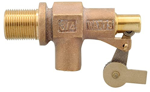 Watts ST750 Series 3/4 Bronze Standard Duty Float Valve, Male NPT Inlet & Outlet, Machined Flange, Serrated Arms, Replaceable Seals, Pivot Arm & Plunger Assembly, Max Working Temperature 180° F