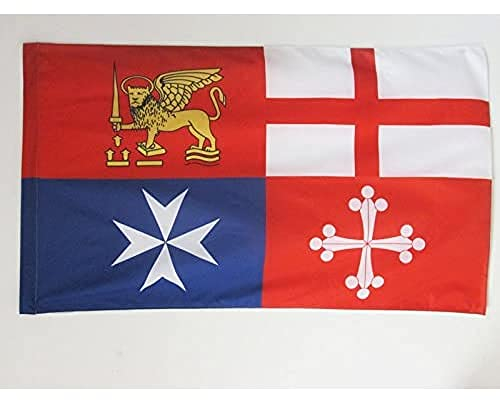 AZ FLAG Bandiera Italia Quattro REPUBBLICHE MARINARE 150x90cm - Bandiera Italiana 90 x 150 cm Foro per Asta