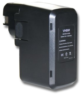 vhbw Akku Ersatz für Bosch 2 607 335 109, 2 607 335 118, 2 607 335 142, 2 607 335 144 für Elektrowerkzeug (3300mAh NiMH 9,6 V)