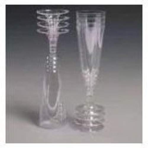 24 Clear Plastic Champagne Flutes/Glasses 140ml