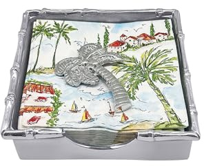 Mariposa Palm Tree Bamboo Napkin Box by Mariposa