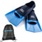 Aqua Speed Trainingsflossen kurz I Kinder I Schwimmflossen für Mädchen Jungen I leichte Kurzflossen Training I Gummi Flossen I Schwimmtraining I + Ultrapower Rucksack I blauIhellblauI02; Gr. 35I36