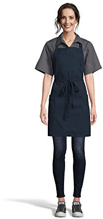 Uncommon Threads Adjustable Two Patch-Pocket Bib Apron, Navy, One Size 3016-1600