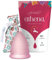 Coppetta Mestruale Athena Cup - Coppetta per Mestruazioni Ideale per Flusso Leggero e Regolare - Custodia Inclusa - Taglia 1, Rosa Trasparente - Alternativa Naturale ad Assorbenti e Tamponi