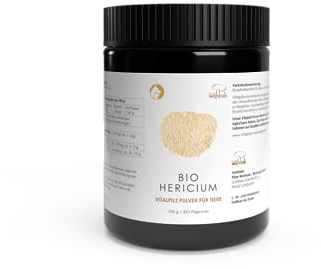 Pilze Wohlrab - Hericium erinaceus Pulver Bio für Tiere, 1 Dose à 100 g, Mikrofeines Lions Mane Pulver, Höchste Bio-Qualität, Nahrungsergänzungsmittel