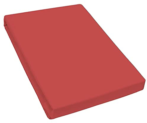 Bella Luna - Spann-Bettlaken 180x200cm für Boxspringbett auch passend für 200x200 cm / 200x210cm / 200x220cm Übergröße Jersey Bettbezug Baumwolle Elastan Bettlaken 180x200cm bis 200x220 cm - Rot