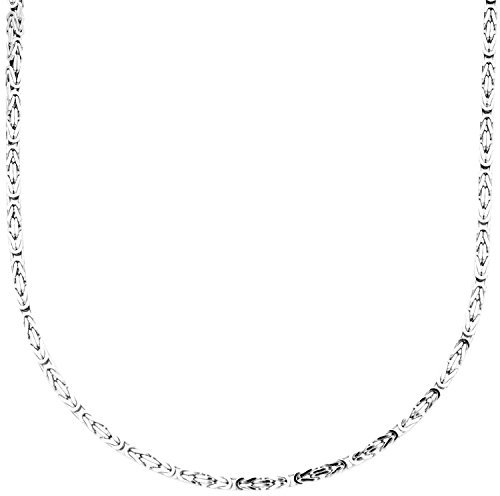 Sterling 925er Silber Königskette - BYZANTIN 2x2mm - 70cm